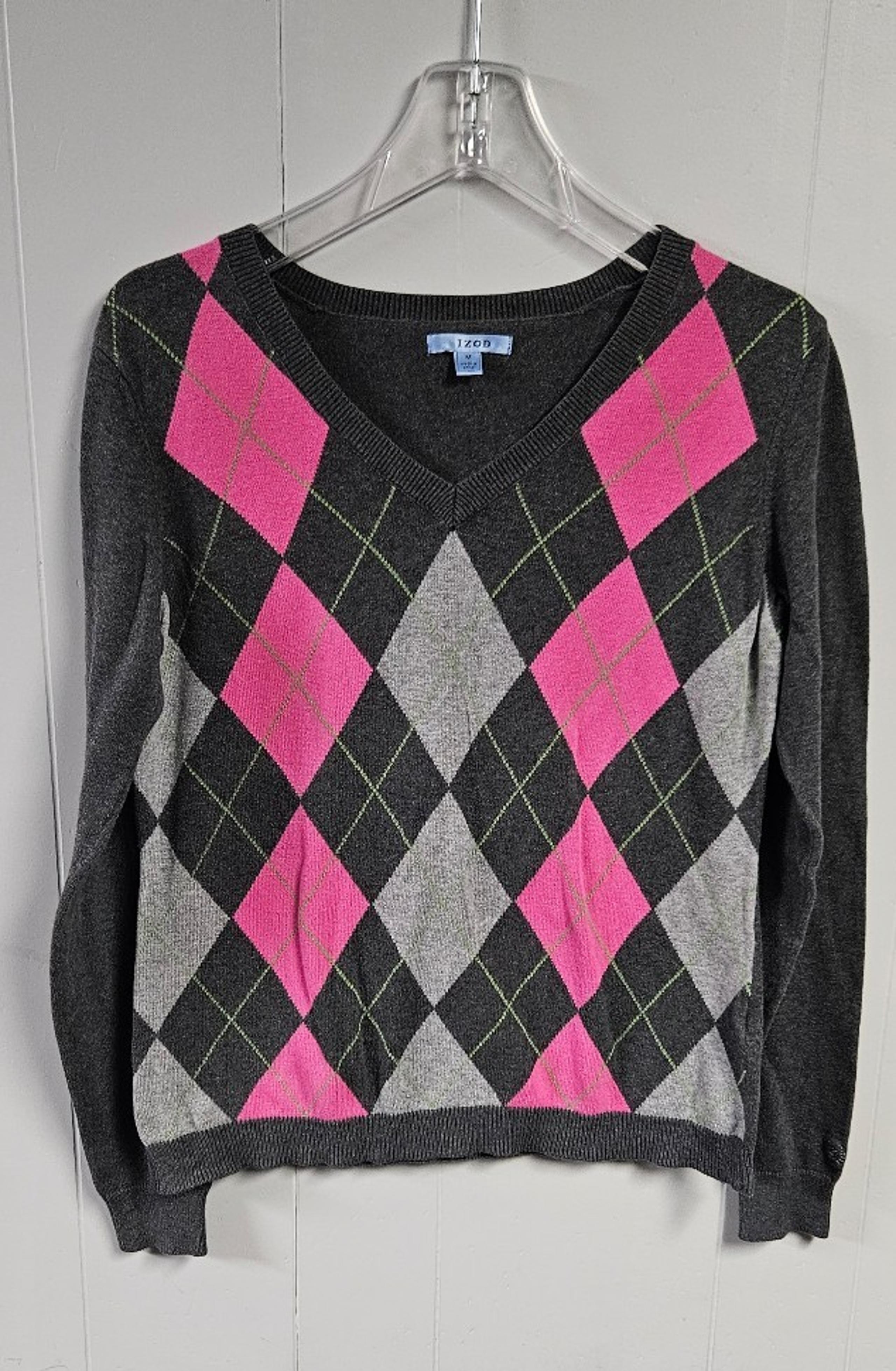 Izod Argyle V Neck Sweater
