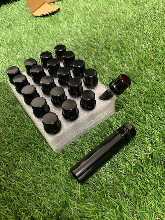 20 Black Spline Lug Bolts 12x1.5 For BMW M3 M5 335 135 E46 F10 F30 E36 + Key