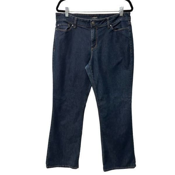 Ann Taylor Factory Curvy Size 12 Bootcut Dark Wash Classic Staple