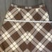Vintage Wool Plaid Skirt Autumn Fall Preppy Plus Size Elastic Waist Pockets