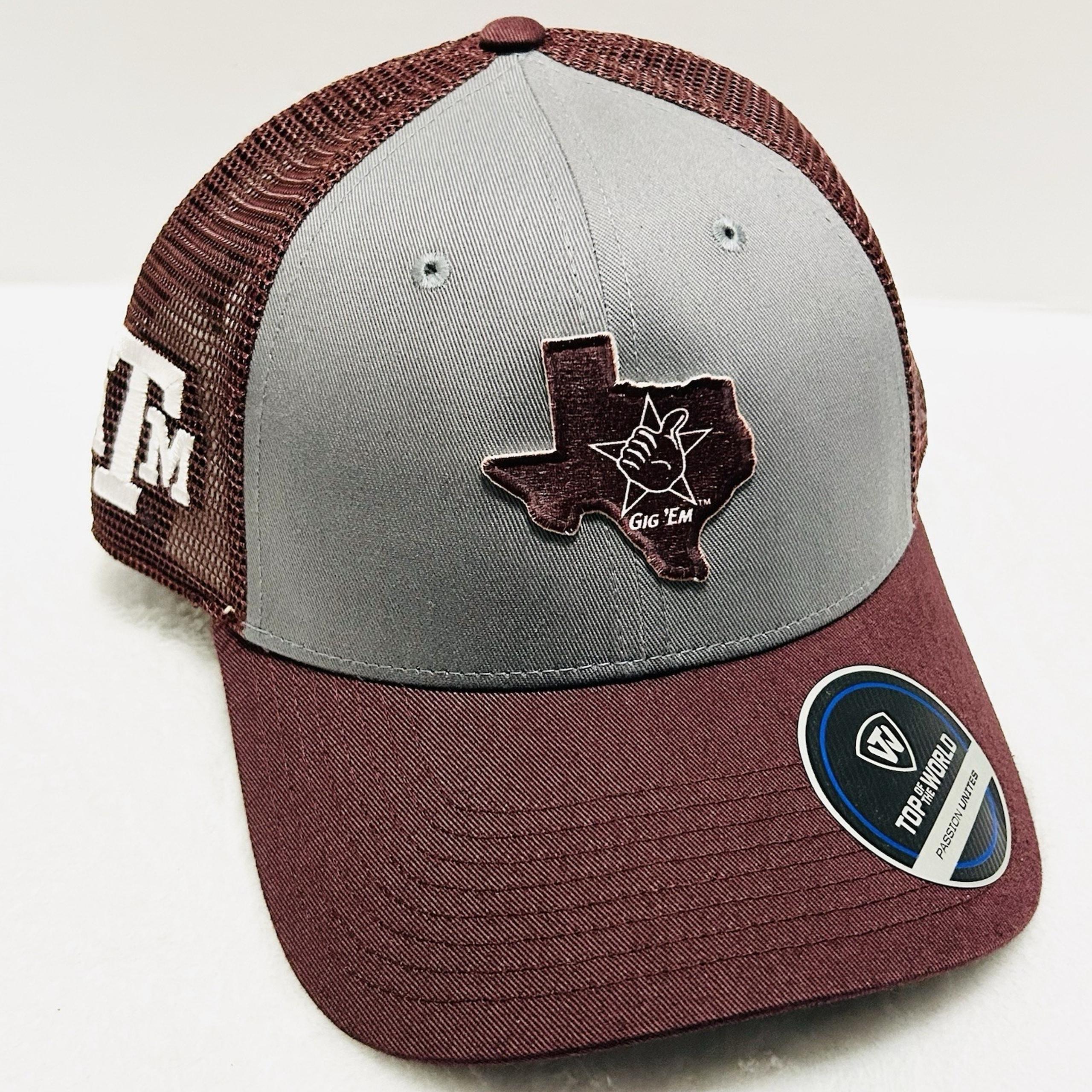 Texas A&M Aggies Roots Gig 'Em Hat Cap Adjustable Maroon NCAA - Top of the World