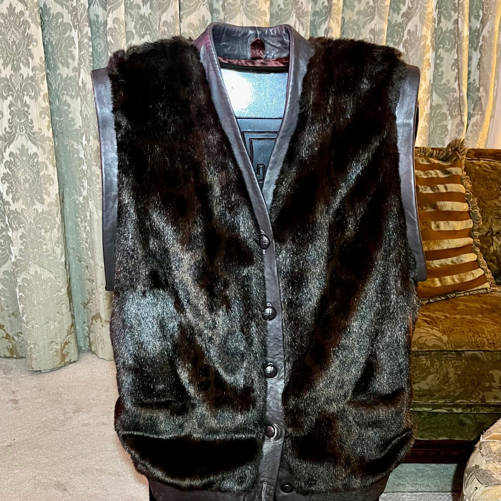 Vintage Adolfo Schuman Faux Fur Vest (less sleeves)