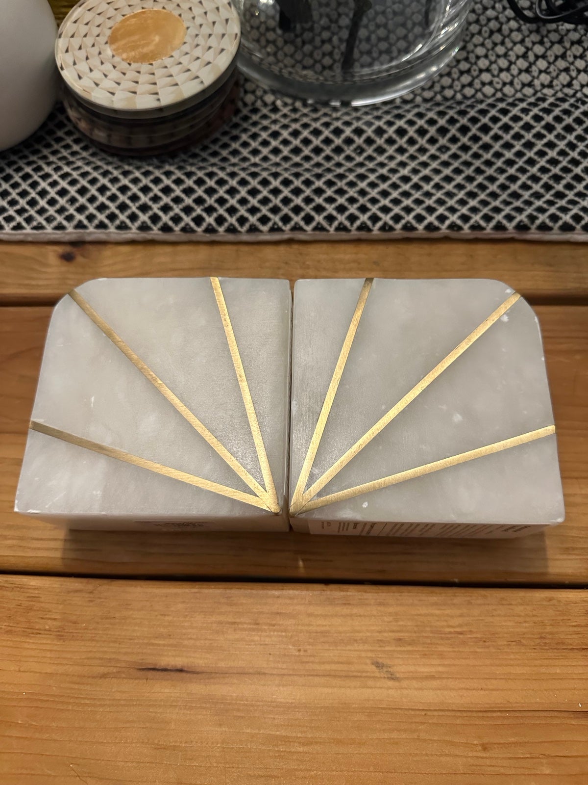 Alabaster Bookends