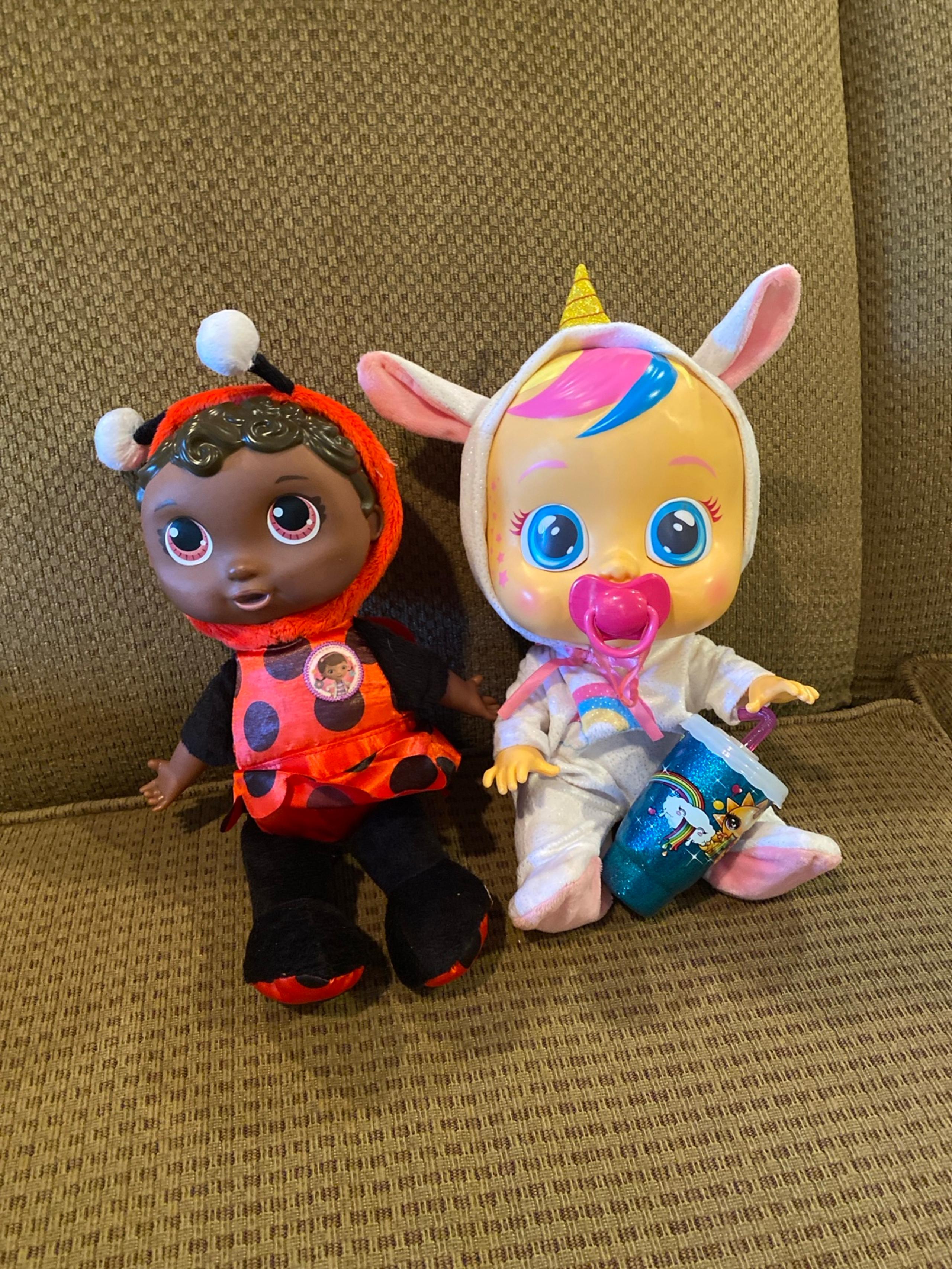 Cry Babies Cry Baby doll real tears crybabies w/sippy cup & McStuffins ladybug