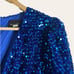 Line and Dot Valerie Blue Sequined V-Neck Cut Out Long Sleeve Mini Dress Size S