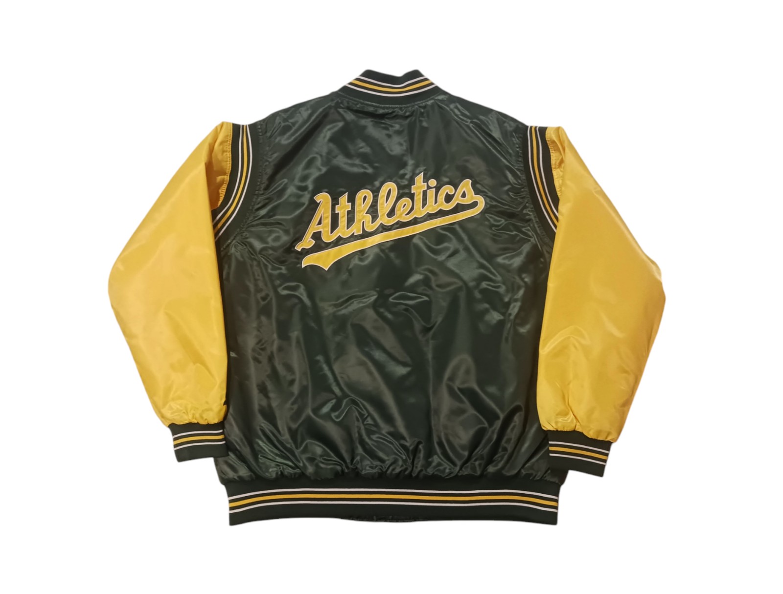 Oakland Athletics Satin Varsity Bomber Jacket (2XL)