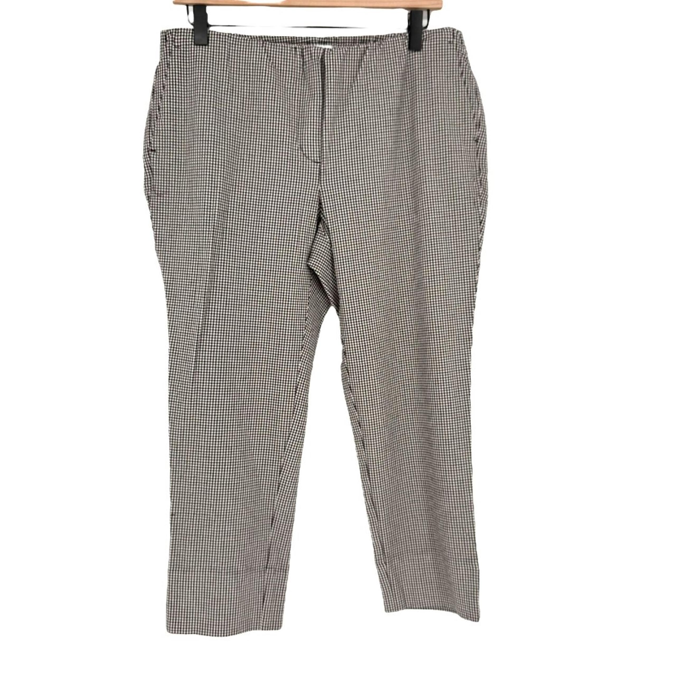 J. Jill Sz 10 Premium Bi-Stretch Pull On Black White Houndstooth Cropped Pants