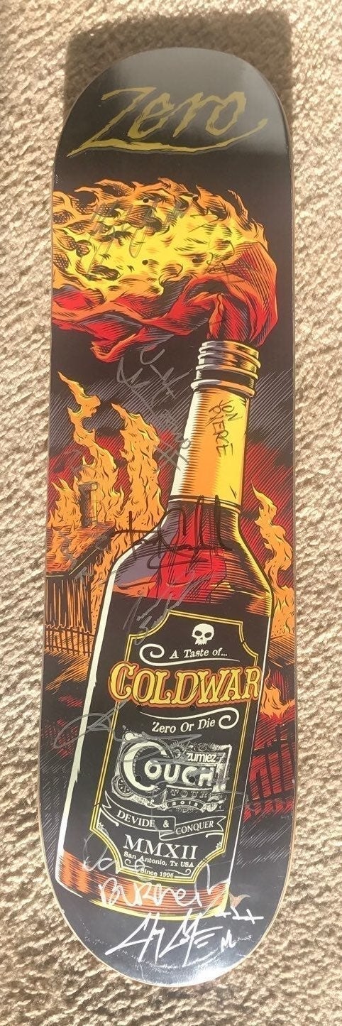 ZERO Cold War team signed skateboard