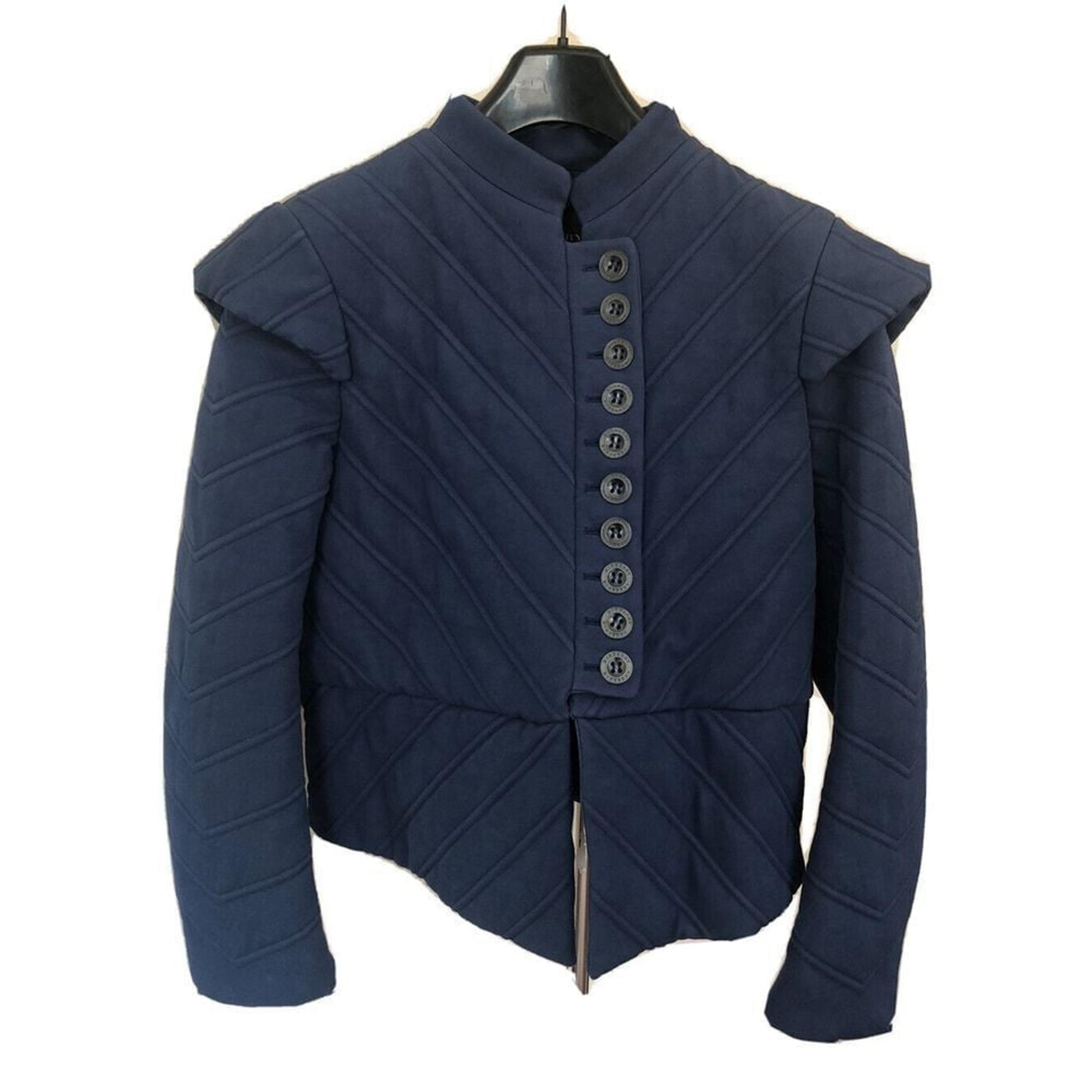 Runway Structured Military Jacket Short Coat Navy Italy NWT 40 6 - Burberry
