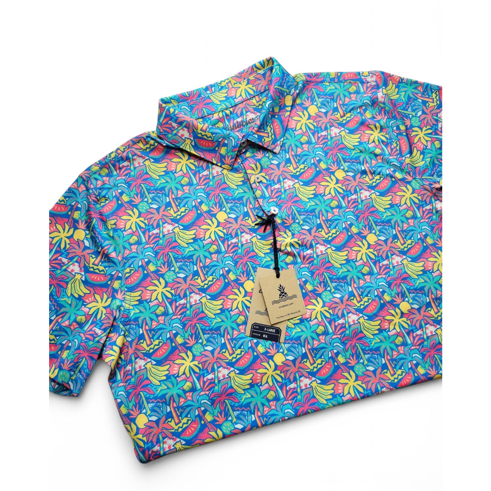 NWT CHUBBIES The Tropical Bunch Vibrant Performance Polo 2.0 Men's Size XL