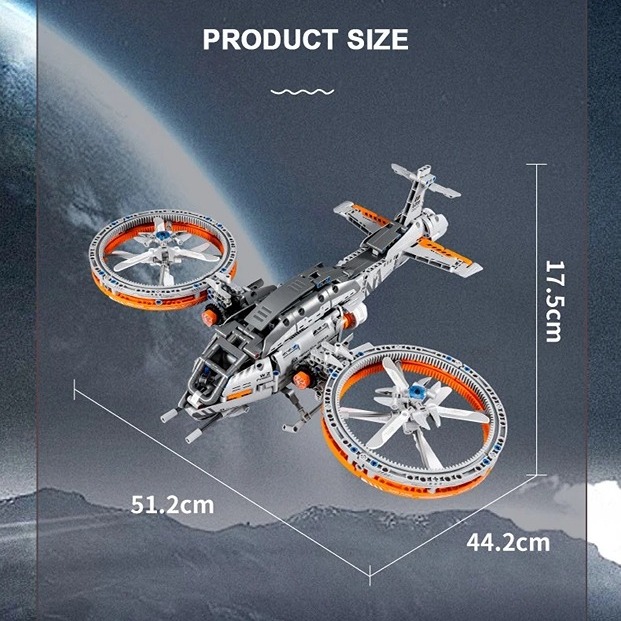 1020 pcs High-Tech Spaceship Starship Combat Aircraft Building Block MOC Starfig