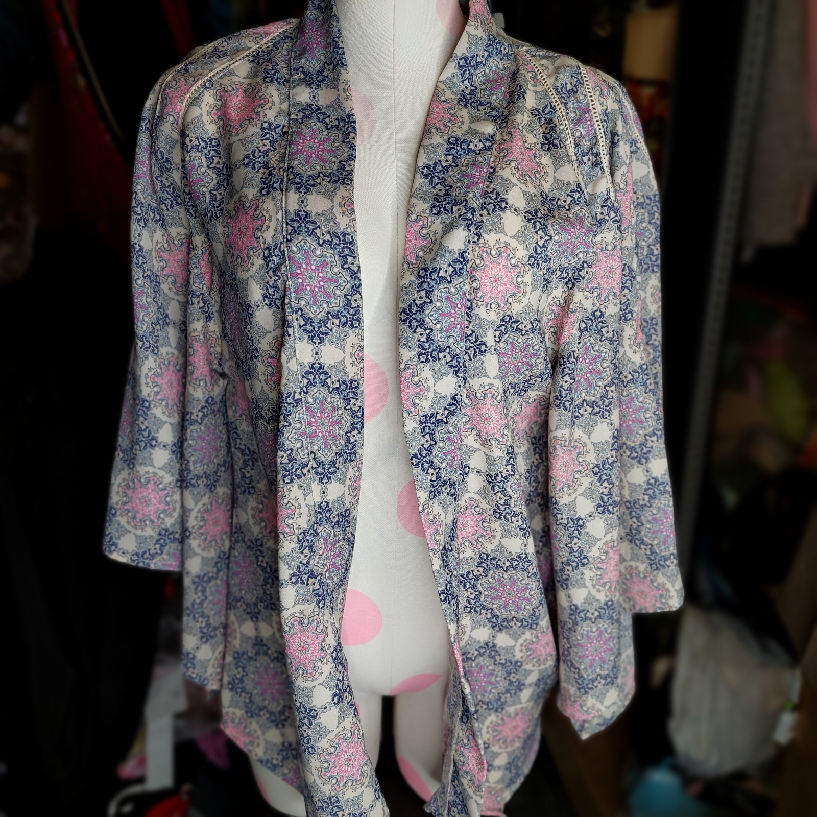 NWT Japna Kimono Boho Open Front Medallion Pattern Print Medium