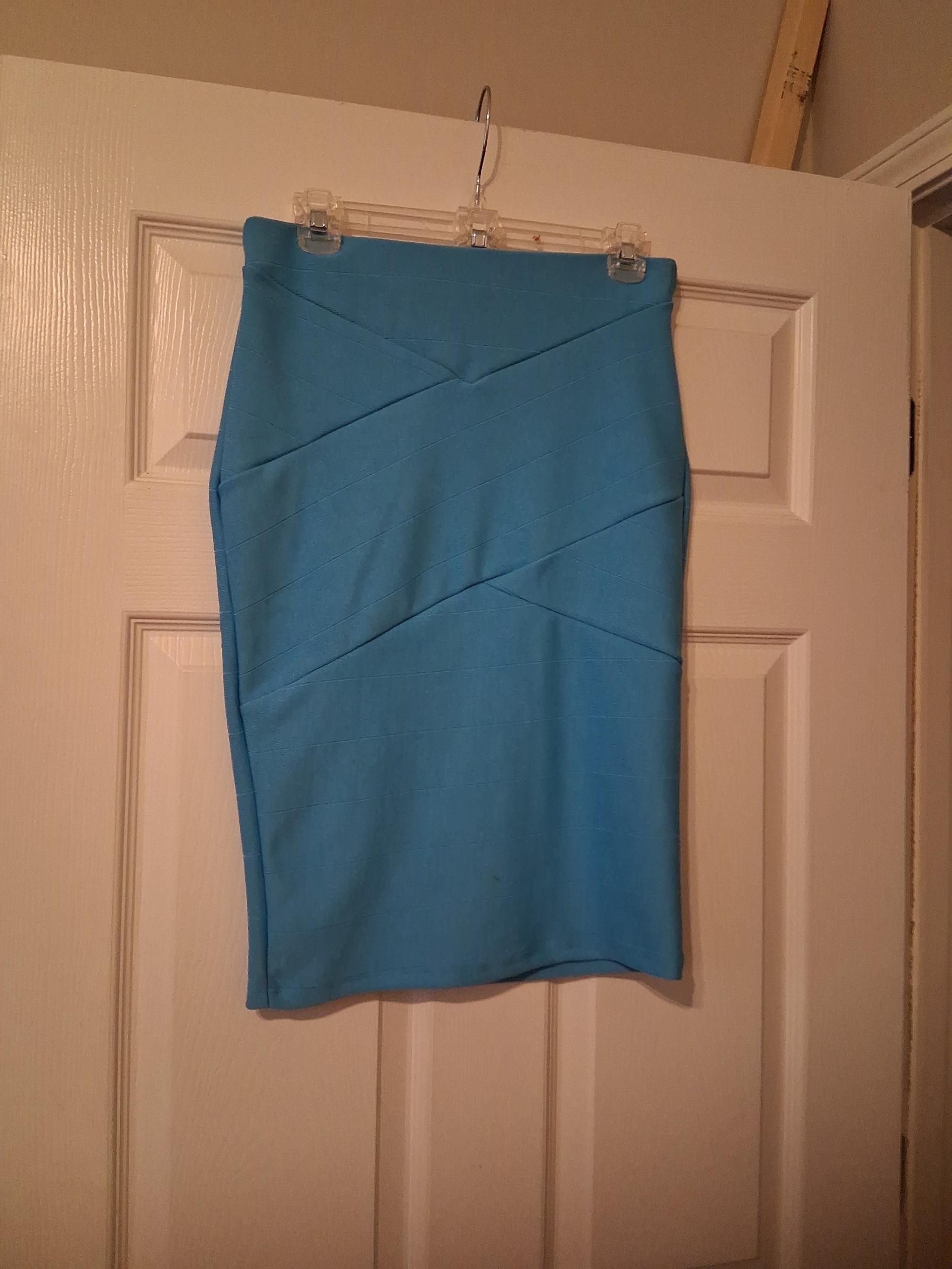Haute Monde Baby Blue A-Line Skirt