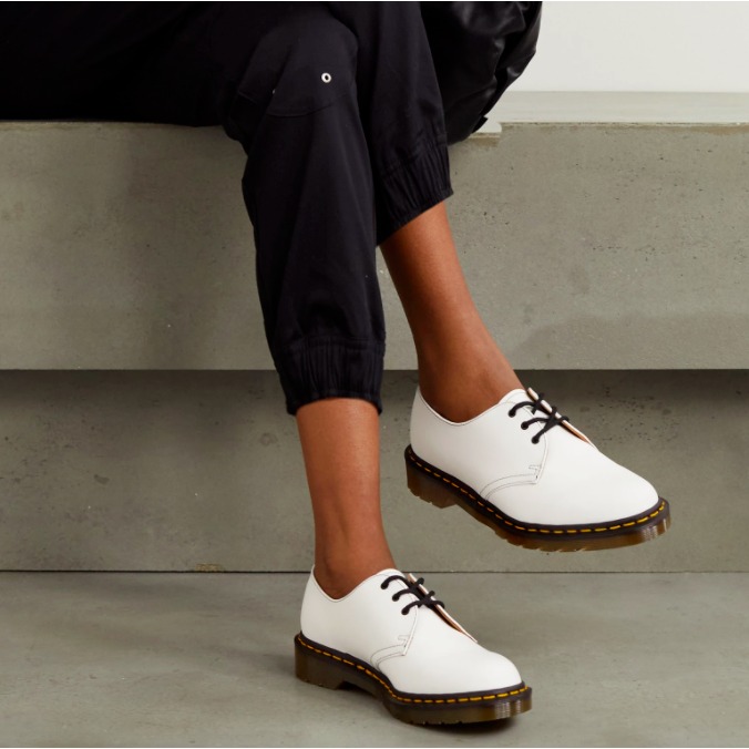 DR. MARTENS 1461 3-Eye Smooth Leather Womens Oxford Shoe White US 8