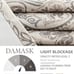 Linen Textured Curtains for Bedroom Damask Printed Drapes