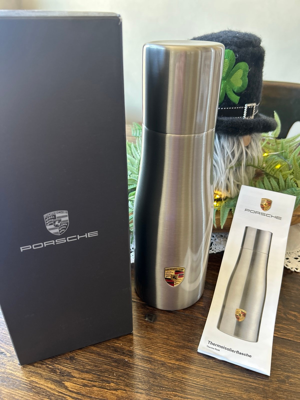 Genuine Porsche Stainless Steel 33oz Thermo Flask