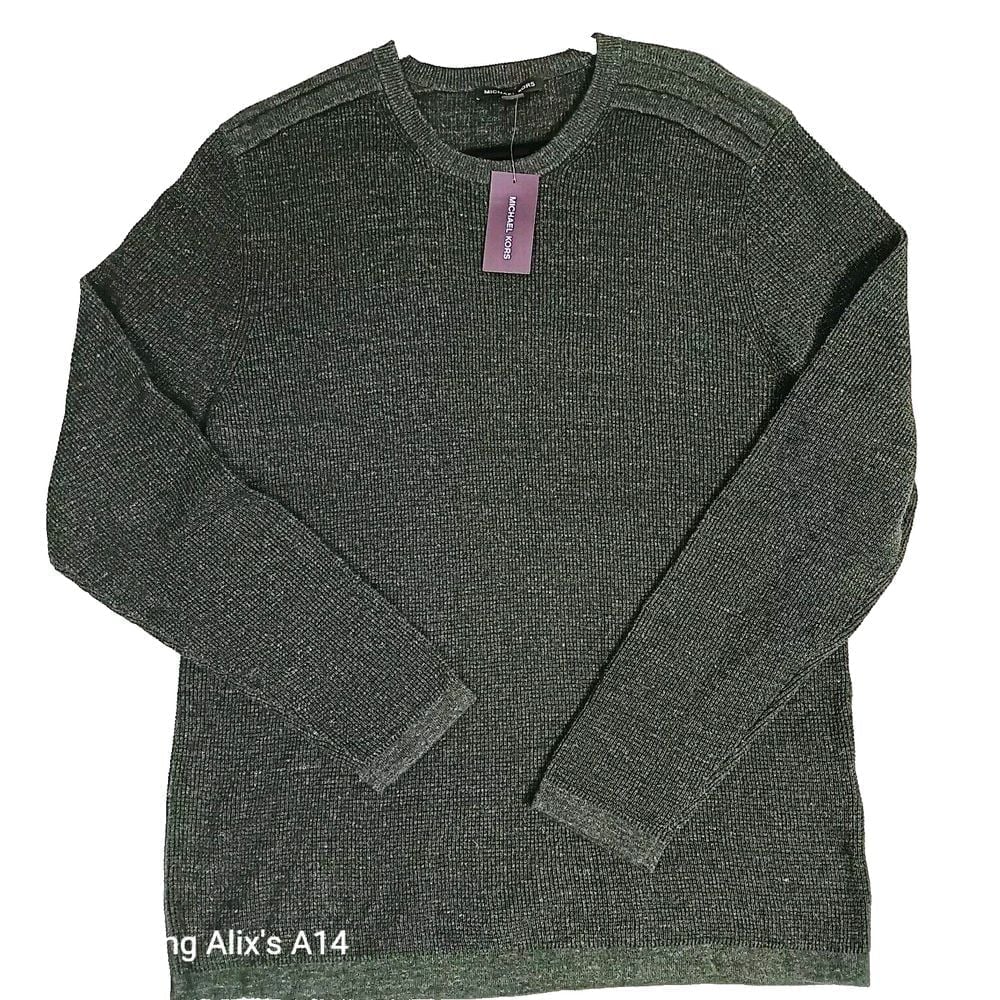 Michael Kors Women Size XLarge Pullover Sweater Green Long Sleeve Cotton Woll