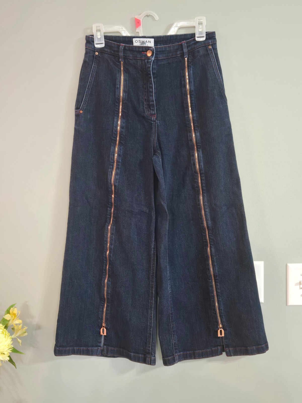 OSMAN Size 4 Zip Front Wide-Leg Women's Culottes Jeans, *EXCELLENT CONDITION!