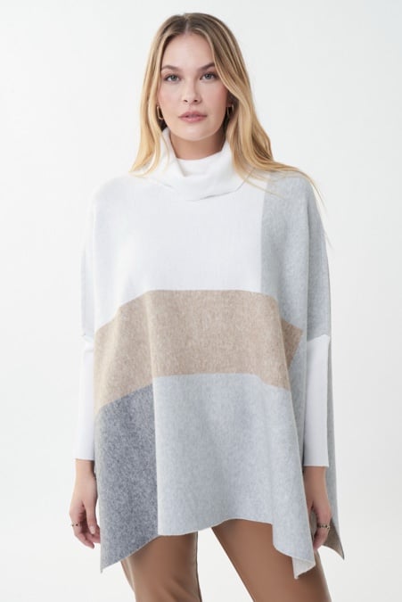 JOSEPH RIBKOFF colorblocked Poncho sweater XS/S