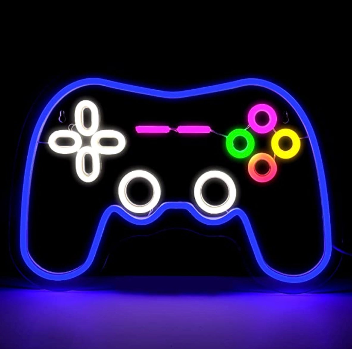 Fun Bright Vivid Blue Video Game Controller LED Night Light Room Wall Decoration