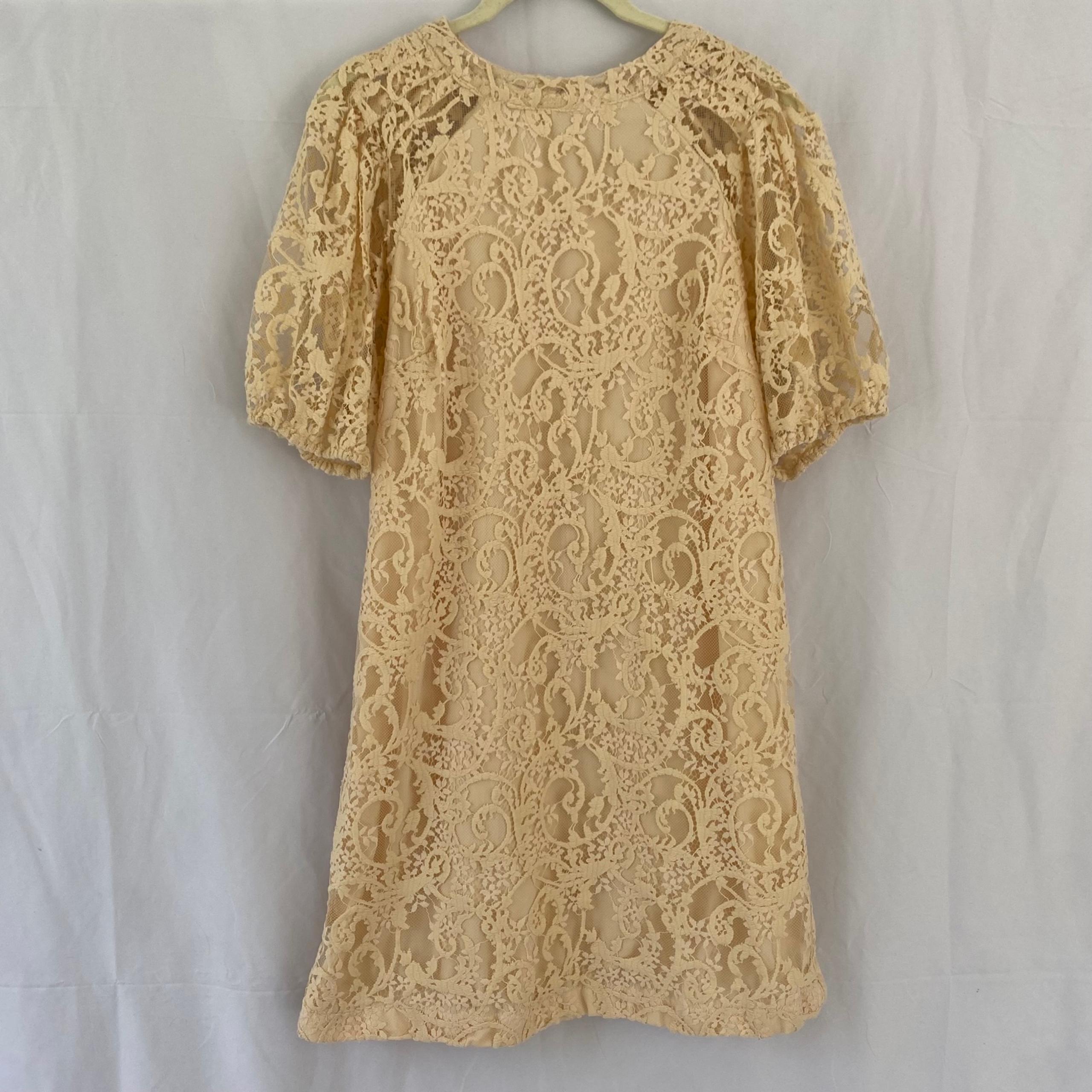 Eva Mendes Lace Puff Sleeve Dress | Size M | New York & Company