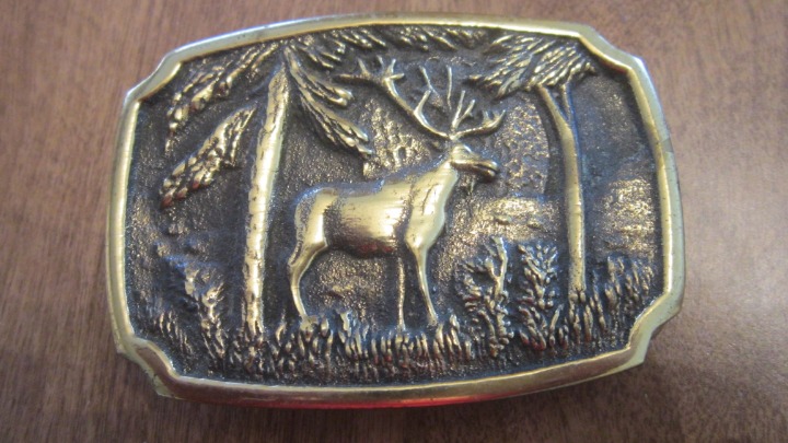 Vintage BTS Solid Brass Deer Belt Buckle
