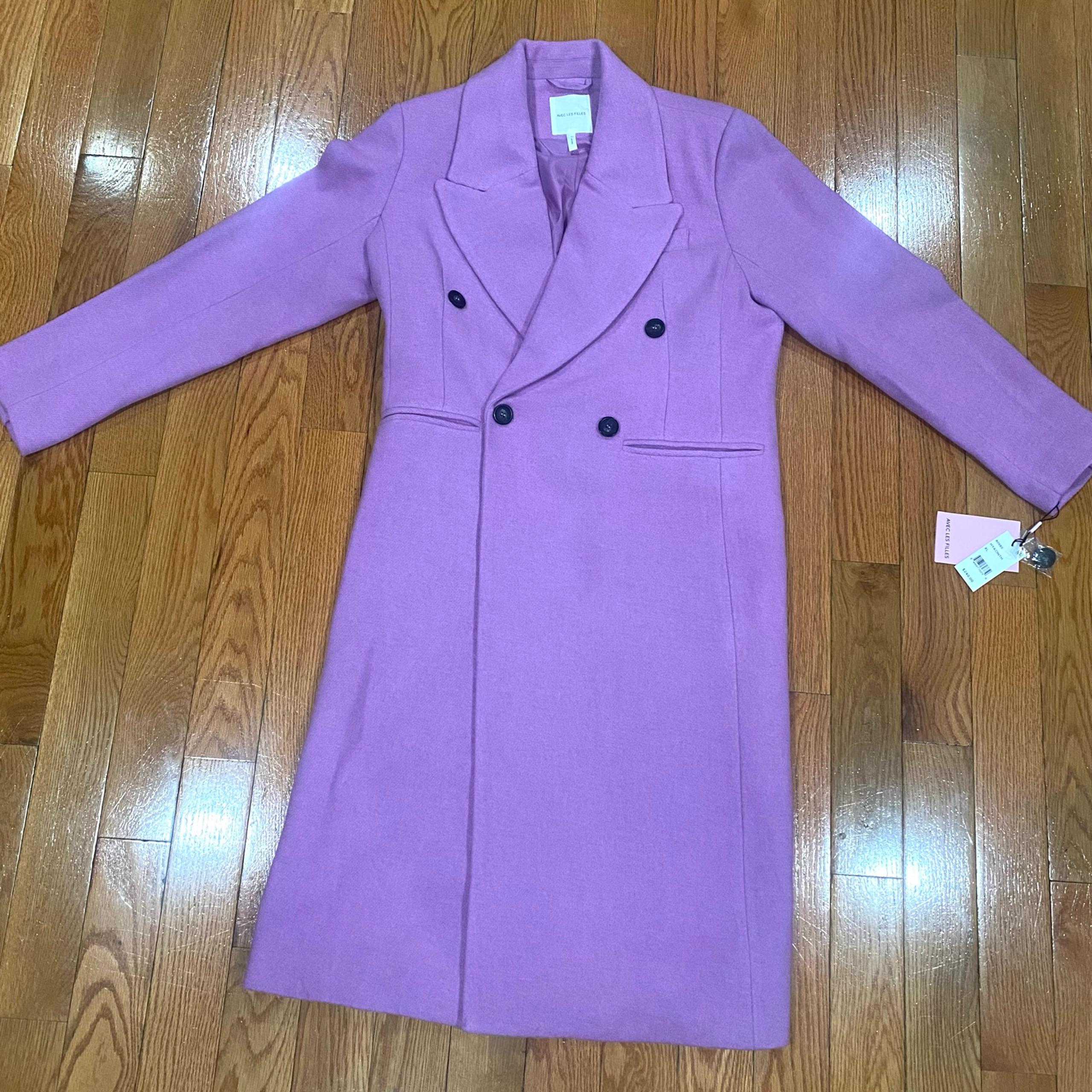 Avec Les Filles Double-Breasted Hyacinth Purple Tailored Coat Women’s XL New