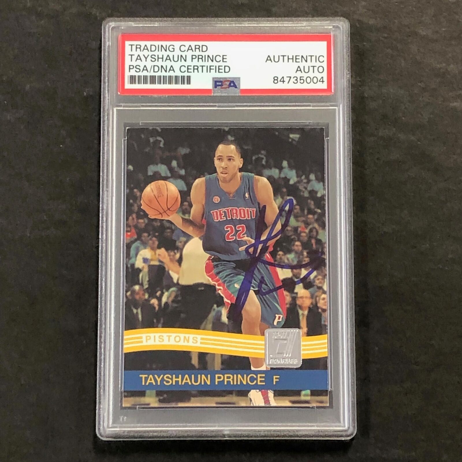 2010-11 Panini Donruss #58 Tayshaun Prince Signed Card AUTO PSA Slabbed Pistons