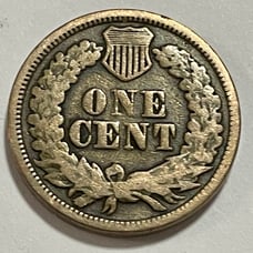 1864 Oak Wreath Shield U.S. Copper Indian Head Penny