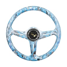 NEW JDM UNIVERSAL 350MM SKULL Style Acrylic Deep Dish 6 Holes Steering Wheel