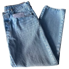 Womens Levis Button Fly Cropped Blue Jeans 32x26 XL