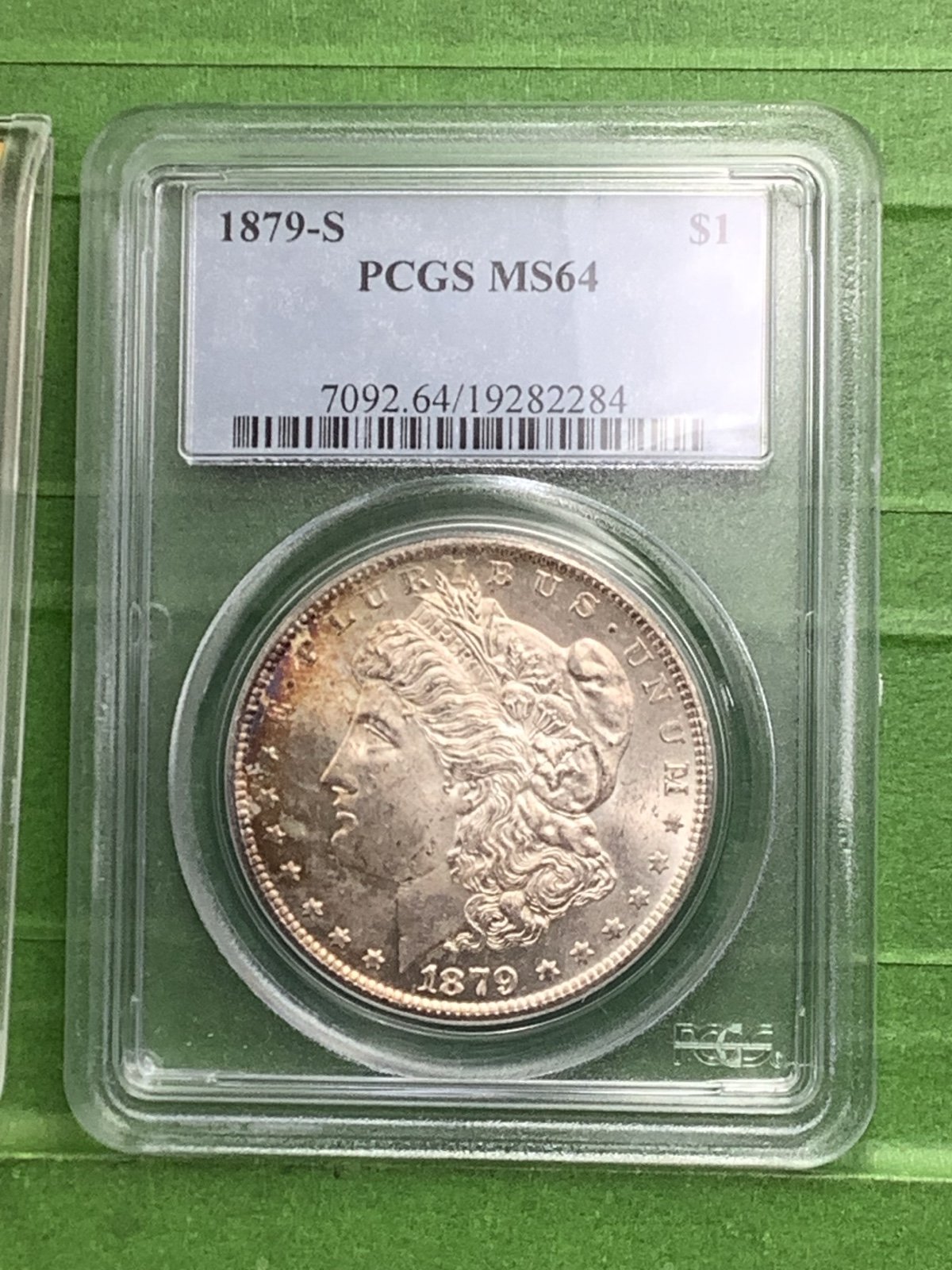 1879-S MORGAN SILVER DOLLAR “”FROSTY LUSTER/OBV TONING””