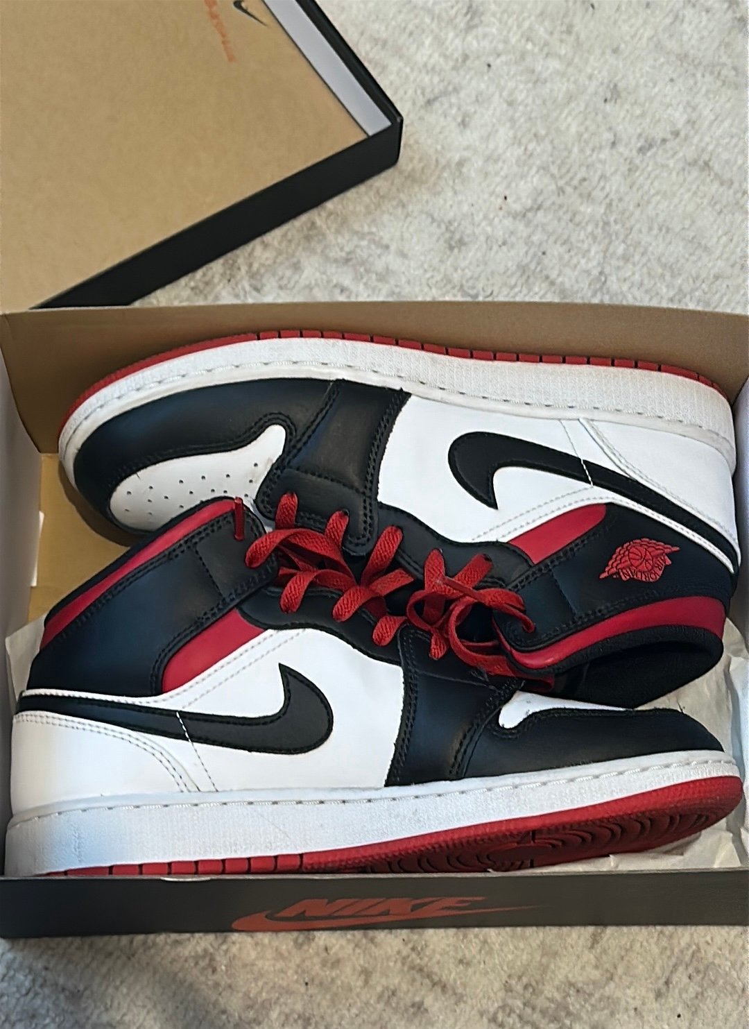 Jordan 1s red and black size 7 MENS