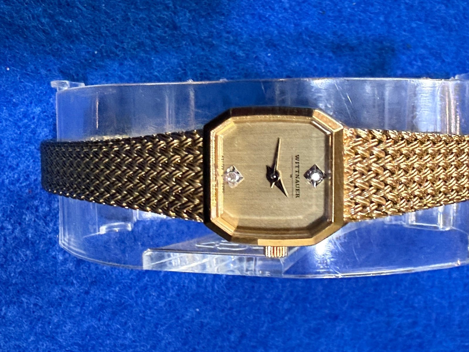 Wittnauer Diamond Gold Tone Womans Wrist Watch Quartz Analog