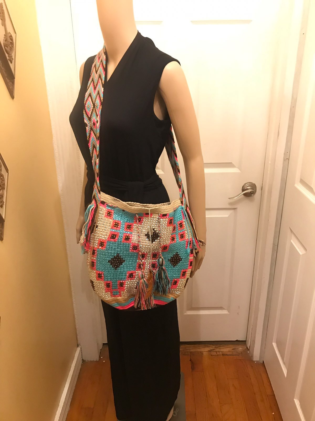 Hand Made Artisan Bag With Rhinestones