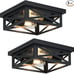 Black Flush Mount Ceiling Light Fixture,2-Light Square Hallway Light Fixtures