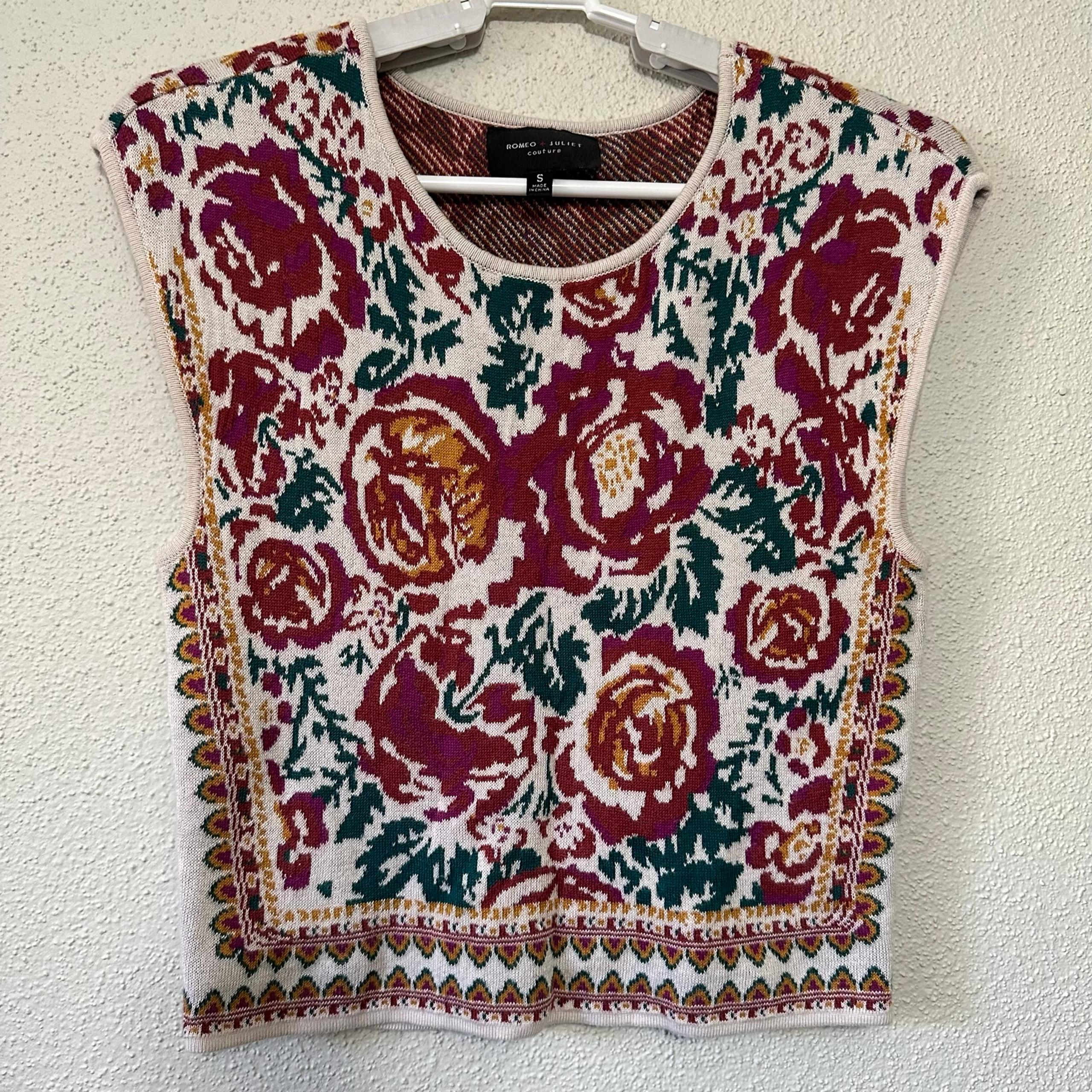 Romeo and Juliet Courture Embroidered Style Cotton Vest  - Small