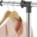 Adjustable Garment Rack - Rolling Clothes Organizer - Black and Chrome