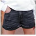 KANCAN BLACK RIPPED JEAN SHORTS LARGE NEW!