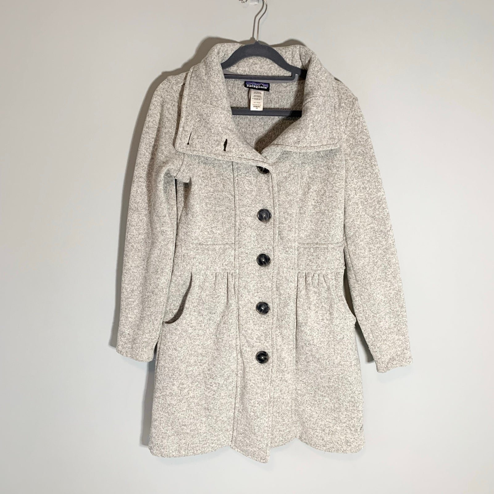 Patagonia better sweater large button wide collar tunic length jacket