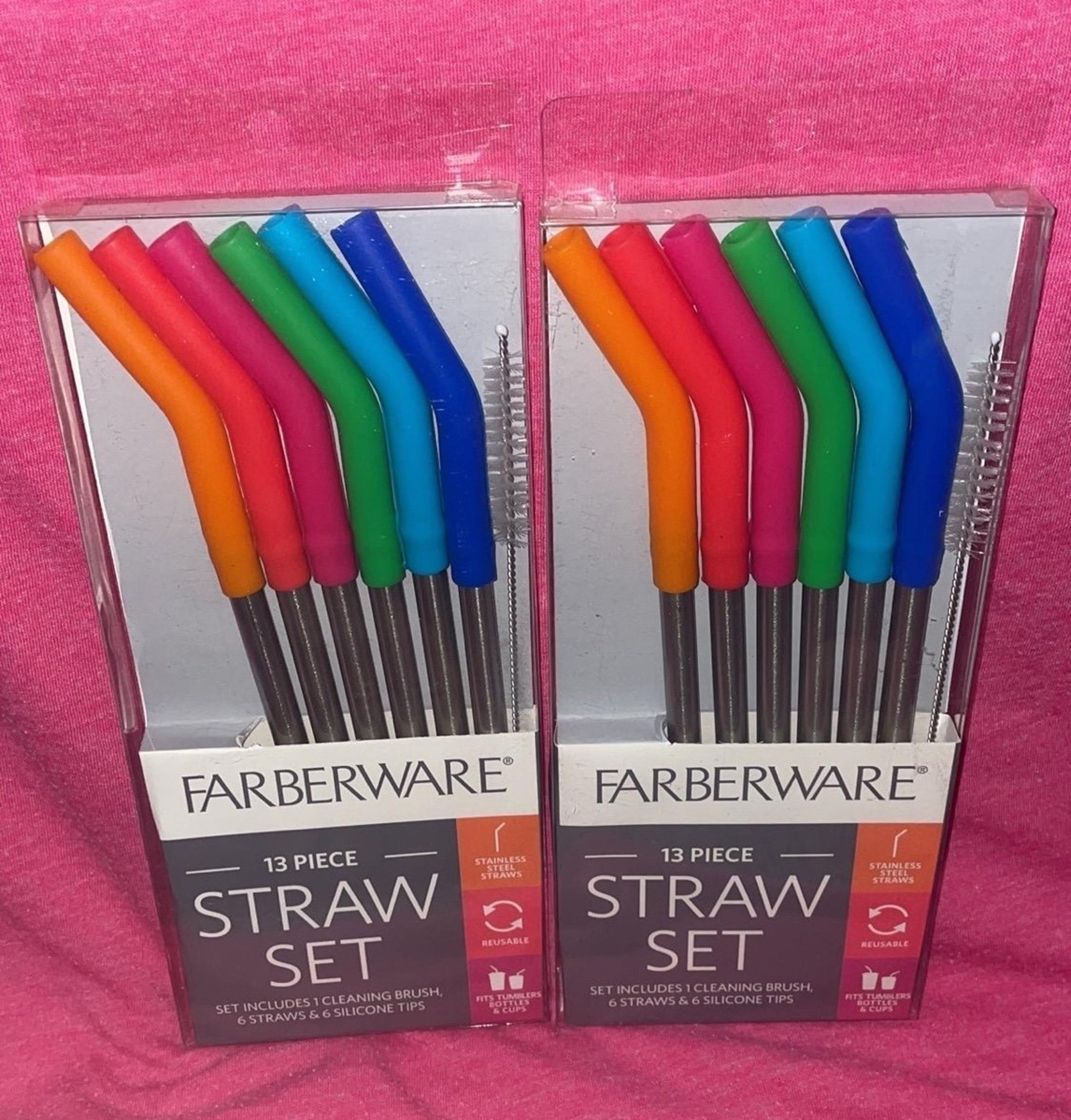 Faberware Metal Straw Bundle LOT of 2 Boxes