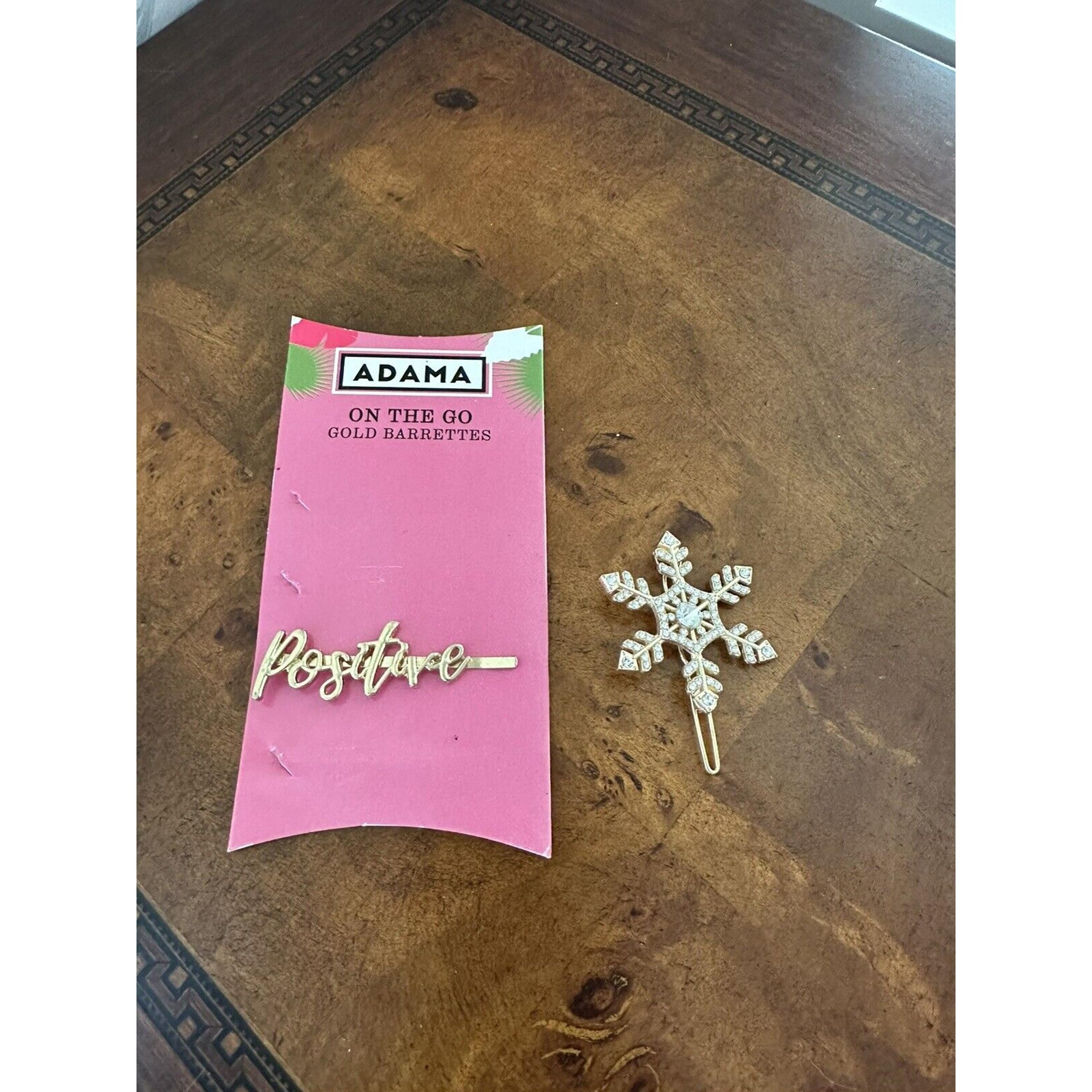 Adams Gold Barrette And Snow Flake Hair Pin