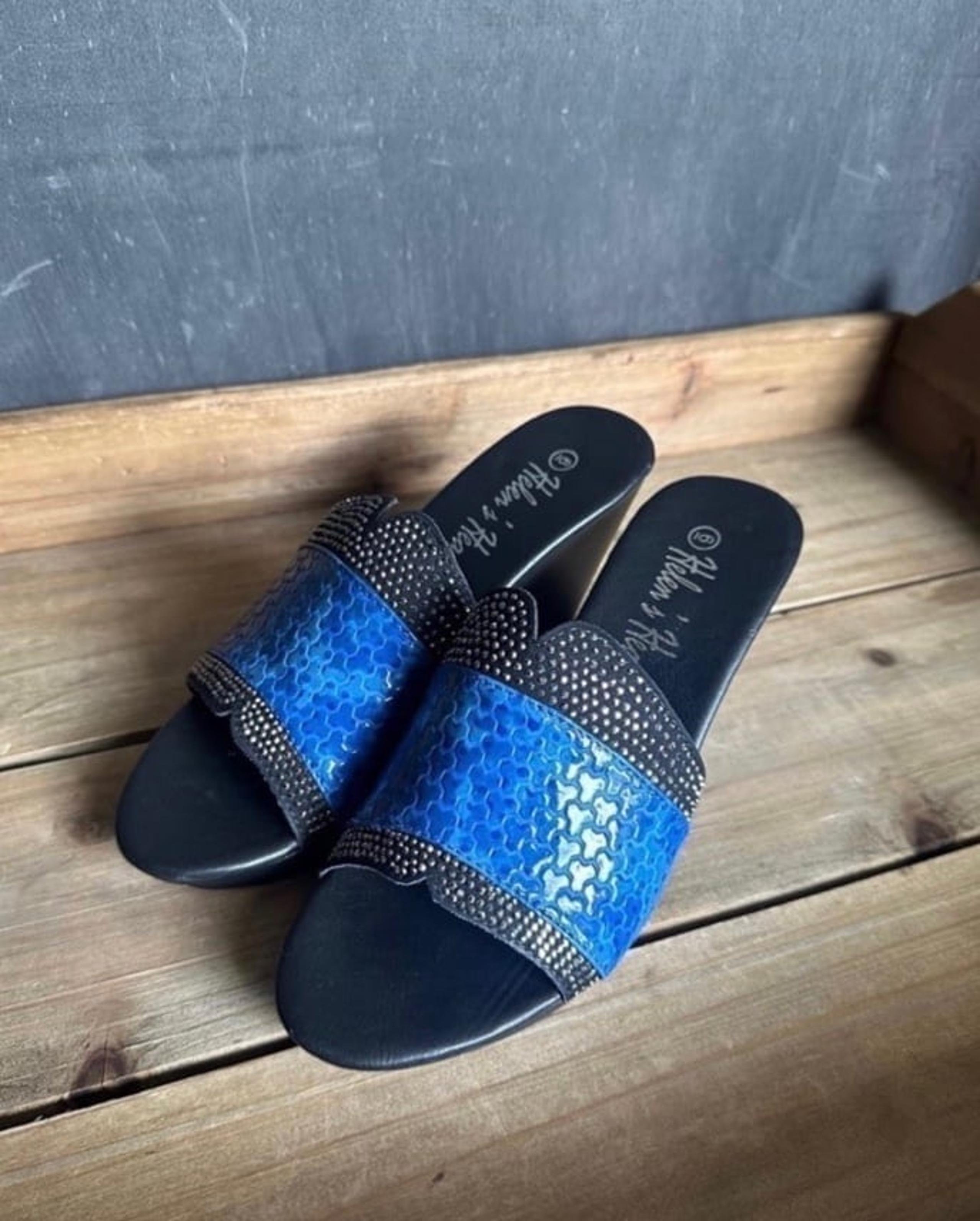 Womens Open Toe Slip On Wedge Heel Sandals Size 6