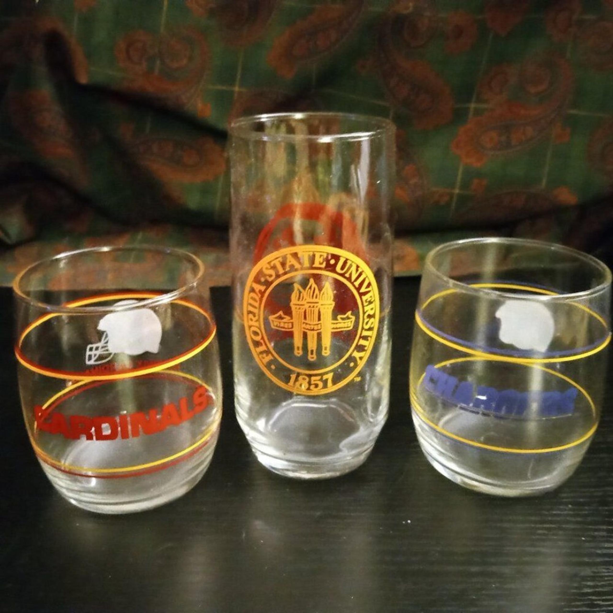 3 Vintage NFL Glass Cup