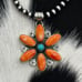 Spiny Oyster Turquoise Flower Cluster Southwestern Sterling Silver Pendant