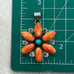 Spiny Oyster Turquoise Flower Cluster Southwestern Sterling Silver Pendant