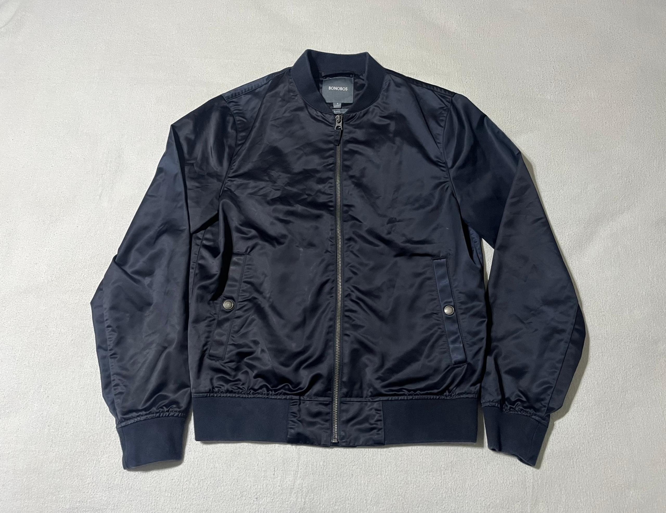 Bonobos Jacket Men Small Slim Fit Blue The Boulevard Full Zip