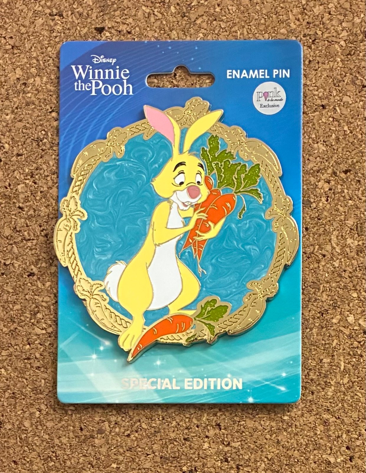 Disney Pink A La Mode Winnie the Pooh Jumbo 3" Pin Limited Edition Le 300 Rabbit