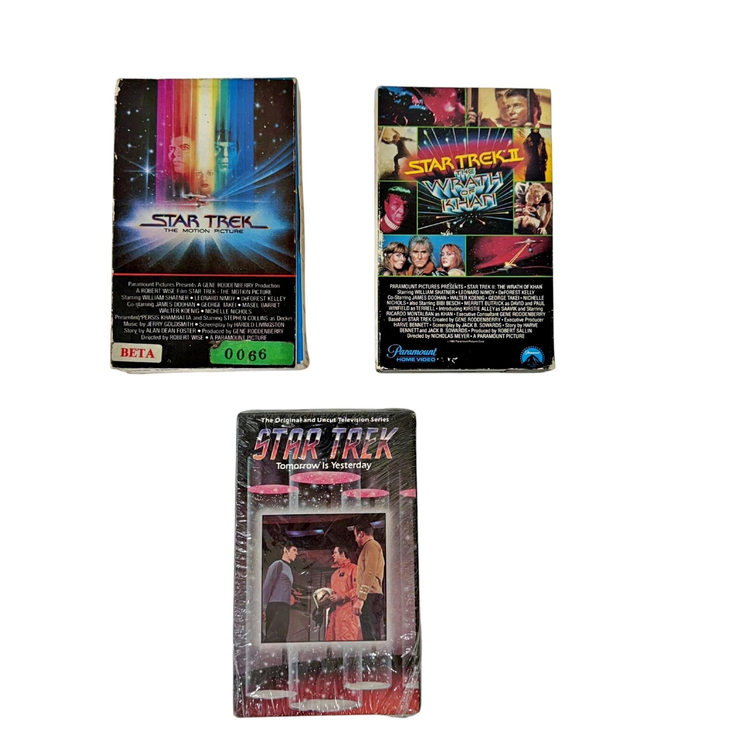 Lot of (3) Star Trek BETA Betamax (NOT VHS) Tapes - One Sealed, Others Tested!