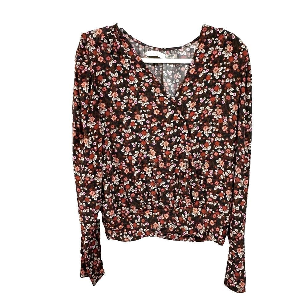 Ramy Brook New York Cross-Front V-Neck Wrap Top Women's Size M Jersey Blouse